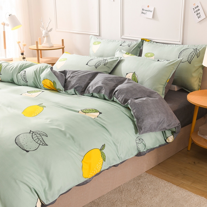 91家纺网 家纺一手货源 找家纺 赫然家纺 新款舒适柔软亲肤爆款芦荟棉四件套货源充足 清新夏日