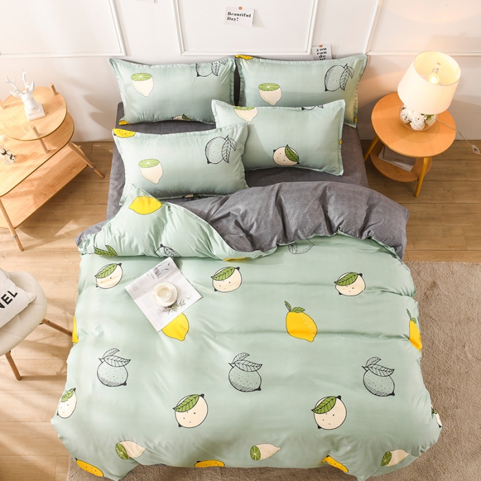 91家纺网 家纺一手货源 找家纺 赫然家纺 新款舒适柔软亲肤爆款芦荟棉四件套货源充足 清新夏日