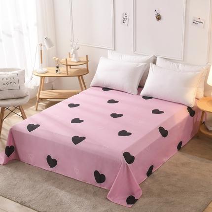 赫然家纺 新款80g芦荟棉单品床单 心情粉