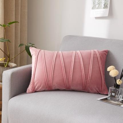91家纺网 家纺一手货源 找家纺 （总）爱家居 荷兰绒W线条压线抱枕沙发靠背纯色靠垫腰枕长枕