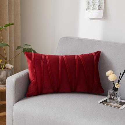 91家纺网 家纺一手货源 找家纺 （总）爱家居 荷兰绒W线条压线抱枕沙发靠背纯色靠垫腰枕长枕