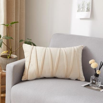 91家纺网 家纺一手货源 找家纺 （总）爱家居 荷兰绒W线条压线抱枕沙发靠背纯色靠垫腰枕长枕