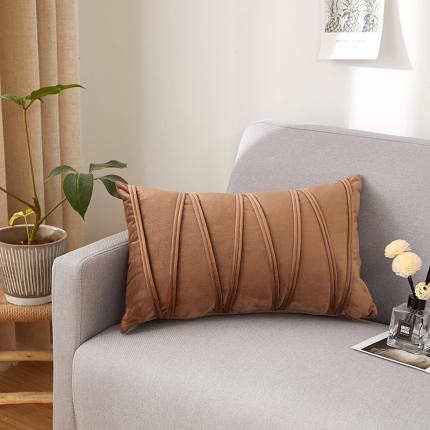 91家纺网 家纺一手货源 找家纺 （总）爱家居 荷兰绒W线条压线抱枕沙发靠背纯色靠垫腰枕长枕