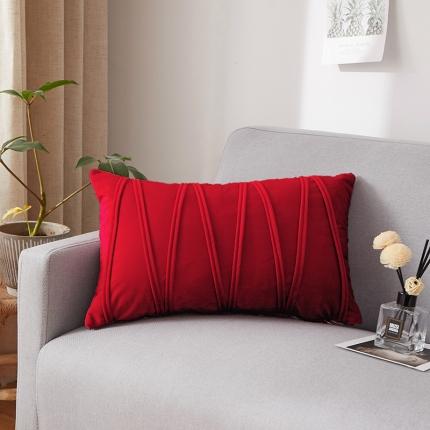 91家纺网 家纺一手货源 找家纺 （总）爱家居 荷兰绒W线条压线抱枕沙发靠背纯色靠垫腰枕长枕