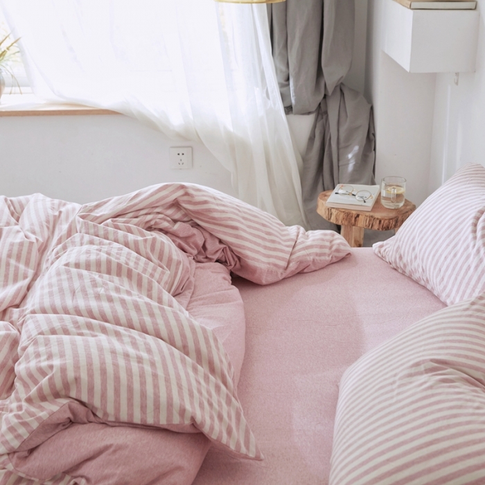 91家纺网 家纺一手货源 找家纺 华超针织 2021新款针织四件套 红米中条