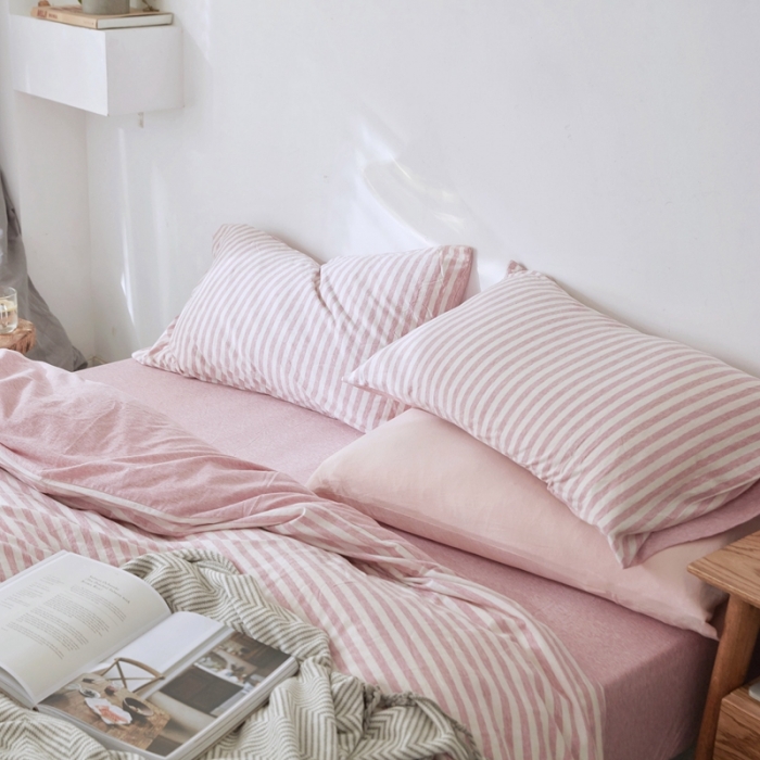 91家纺网 家纺一手货源 找家纺 华超针织 2021新款针织四件套 红米中条