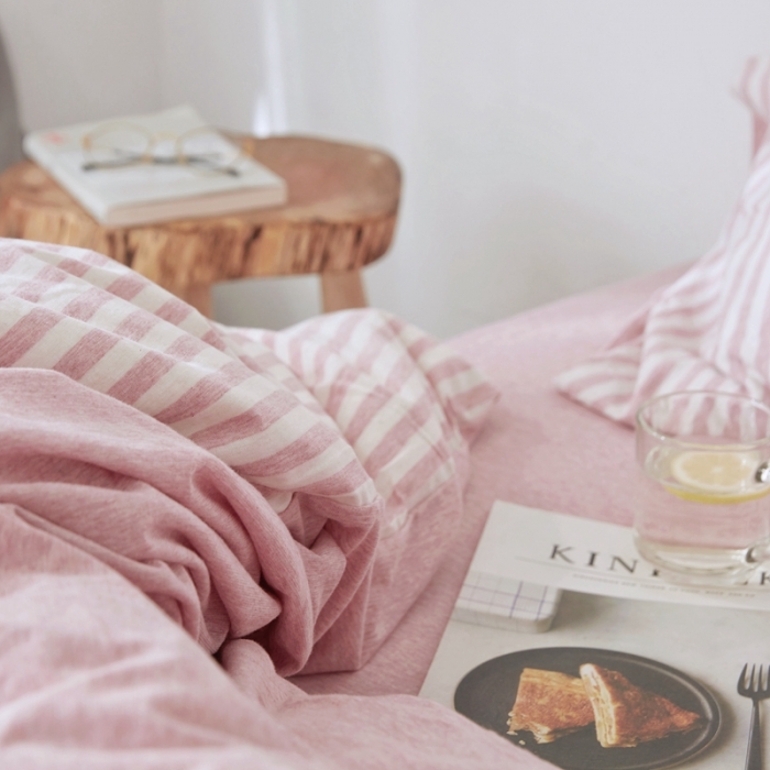 91家纺网 家纺一手货源 找家纺 华超针织 2021新款针织四件套 红米中条