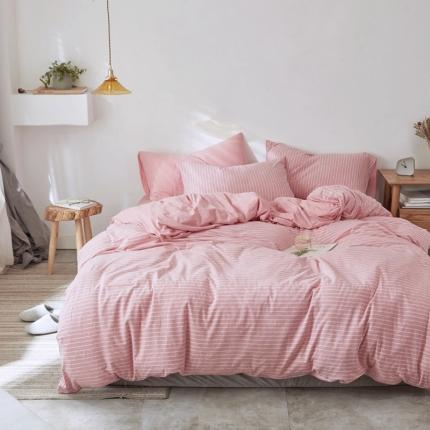 华超针织 2021新款针织四件套 混粉细条