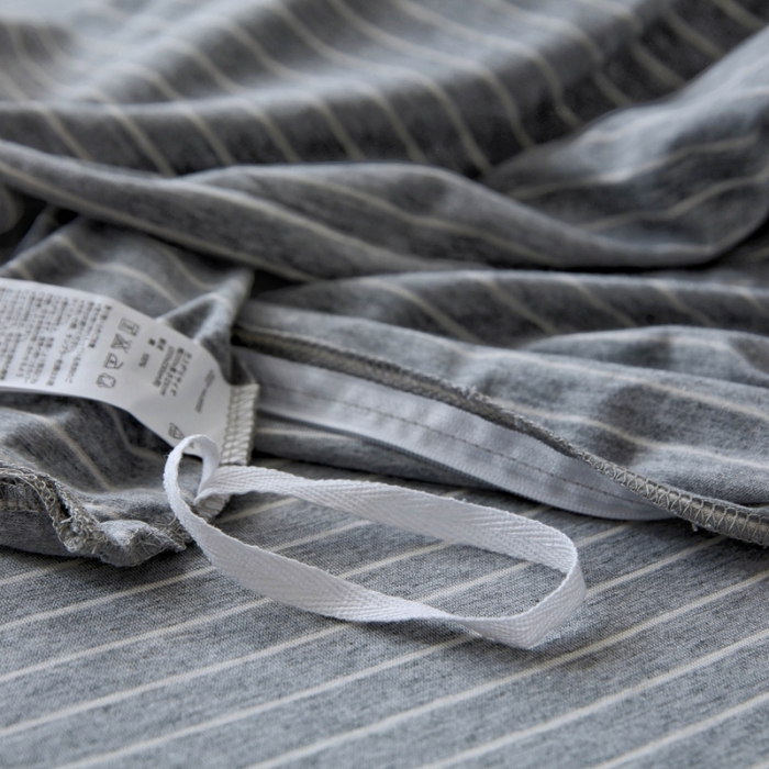 91家纺网 家纺一手货源 找家纺 华超针织 2021新款针织四件套 麻灰细条