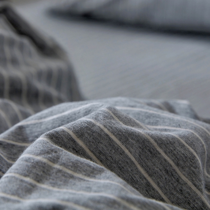 91家纺网 家纺一手货源 找家纺 华超针织 2021新款针织四件套 麻灰细条