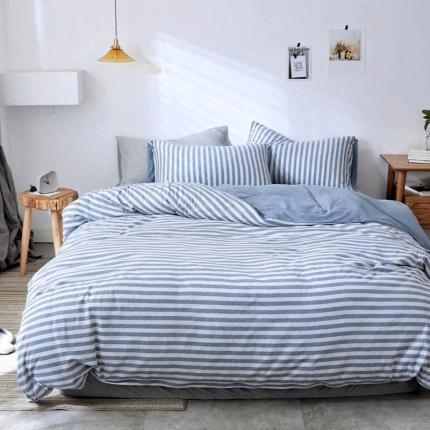 华超针织 2021新款针织四件套 烟兰中条