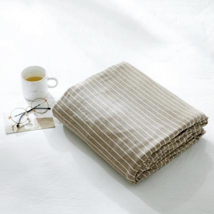 华超针织 2021新款针织单品被套 浅咖细条