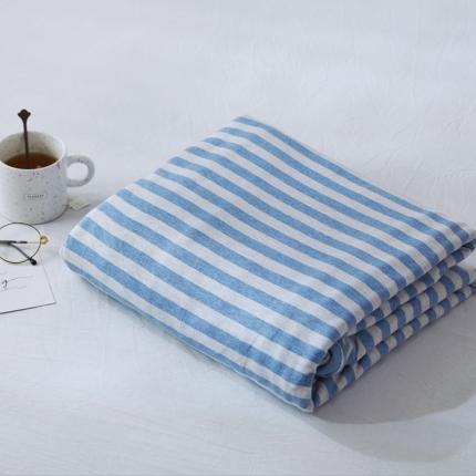 91家纺网 家纺一手货源 找家纺 华超针织 2021新款针织单品被套 天蓝中条被套