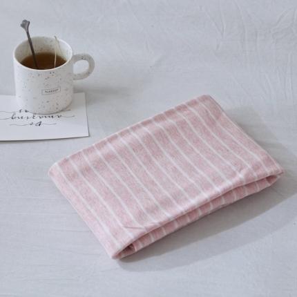 华超针织 2021新款针织枕套单只 蜜粉细条枕套