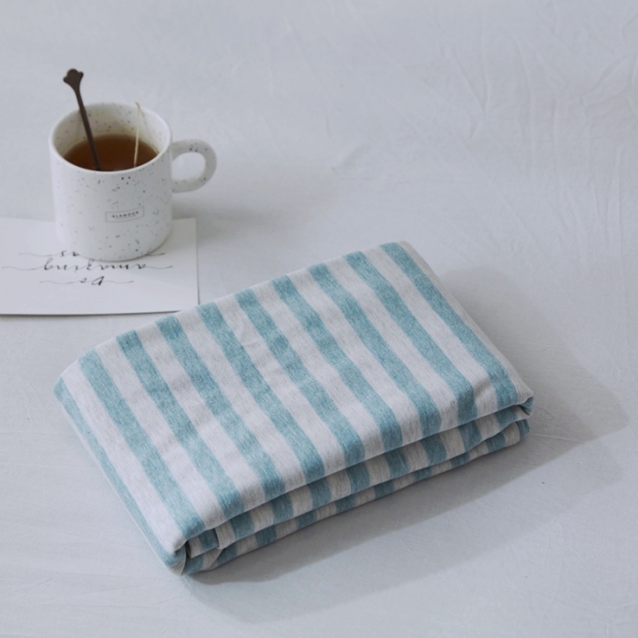 91家纺网 家纺一手货源 找家纺 华超针织 2021新款针织枕套单只 水蓝中条枕套