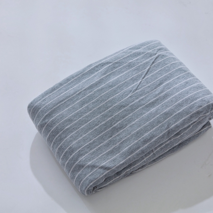 91家纺网 家纺一手货源 找家纺 华超针织 2021新款针织床笠 麻灰细条