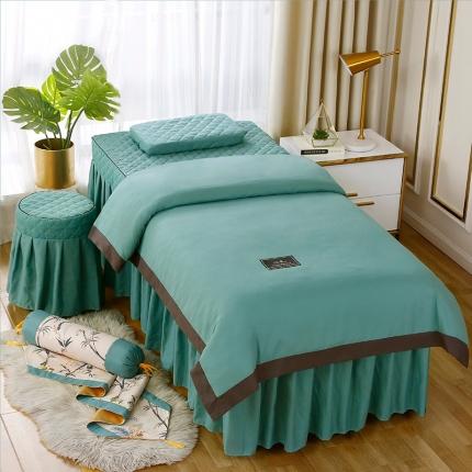 索罗斯家纺 2020新款美容床罩四件套 多彩湖蓝