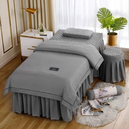 索罗斯家纺 2020新款美容床罩四件套 吉祥灰色