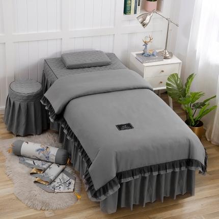 索罗斯家纺 2020新款美容床罩四件套 露娜灰色