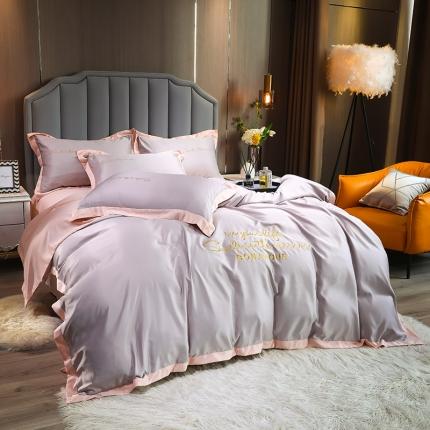 91家纺网 家纺一手货源 找家纺 博纳 2020新款双面水洗真丝四件套繁华棚拍图 豆沙