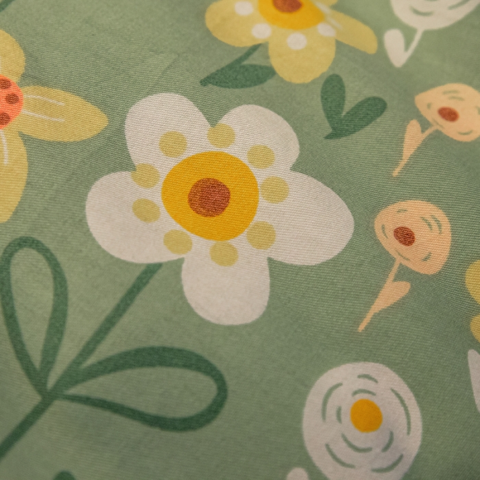 91家纺网 家纺一手货源 找家纺 琪格格 2022新款工艺款裙边全棉印花四件套 花艺绿