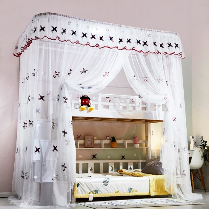 91家纺网 家纺一手货源 找家纺 卓尔居 2022新款导轨子母床蚊帐 飞机大战