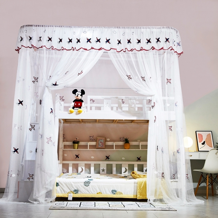 91家纺网 家纺一手货源 找家纺 卓尔居 2022新款导轨子母床蚊帐 飞机大战