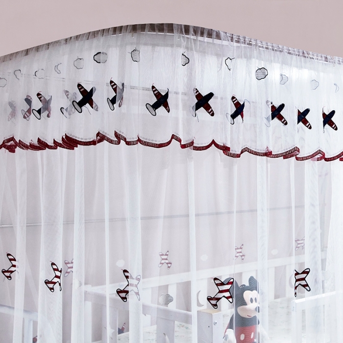 91家纺网 家纺一手货源 找家纺 卓尔居 2022新款导轨子母床蚊帐 飞机大战