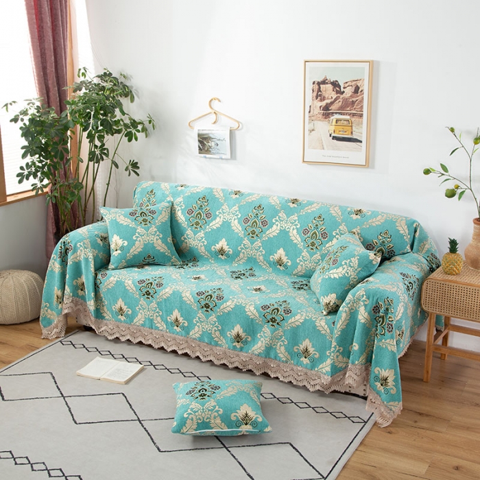 91家纺网 家纺一手货源 找家纺 启博 2022全盖雪尼尔沙发巾沙发垫沙发套沙发罩 清新怡人