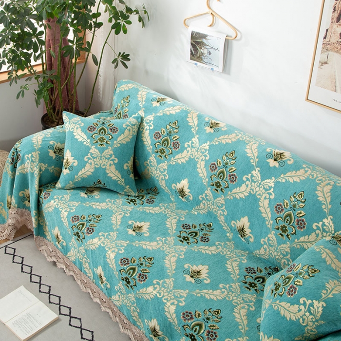 91家纺网 家纺一手货源 找家纺 启博 2022全盖雪尼尔沙发巾沙发垫沙发套沙发罩 清新怡人