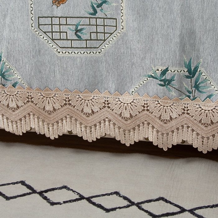 91家纺网 家纺一手货源 找家纺 启博 2022全盖雪尼尔沙发巾沙发垫沙发套沙发罩 清雅绿竹