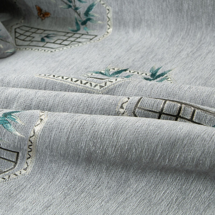 91家纺网 家纺一手货源 找家纺 启博 2022全盖雪尼尔沙发巾沙发垫沙发套沙发罩 清雅绿竹