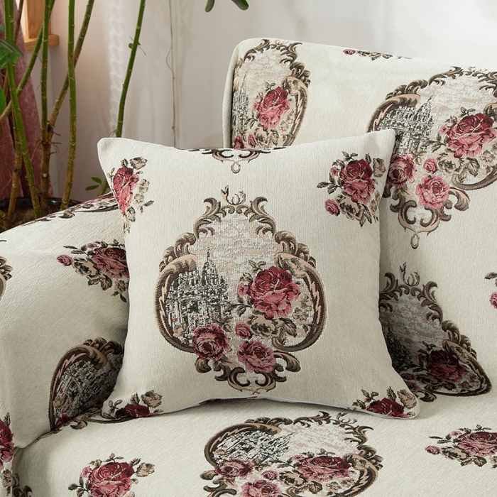 91家纺网 家纺一手货源 找家纺 启博 2022全盖雪尼尔沙发巾沙发垫沙发套沙发罩 玫瑰情缘