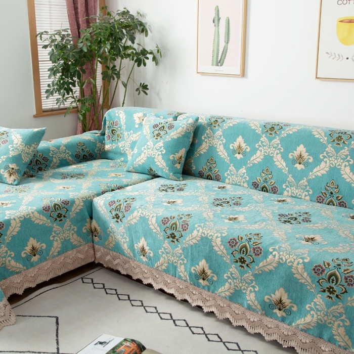 91家纺网 家纺一手货源 找家纺 启博 2022全盖雪尼尔沙发巾沙发垫沙发套沙发罩 清新怡人