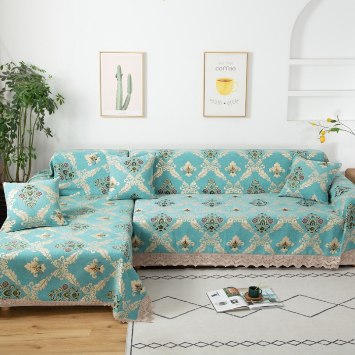 91家纺网 家纺一手货源 找家纺 启博 2022全盖雪尼尔沙发巾沙发垫沙发套沙发罩 清新怡人