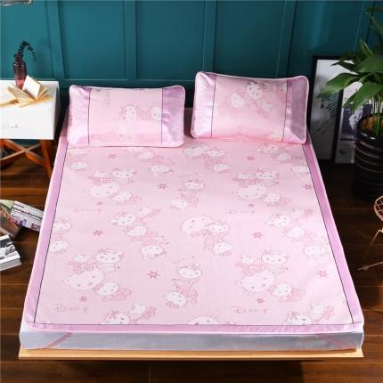 91家纺网 家纺一手货源 找家纺 能好家纺 2021新款提花冰丝席 KT粉