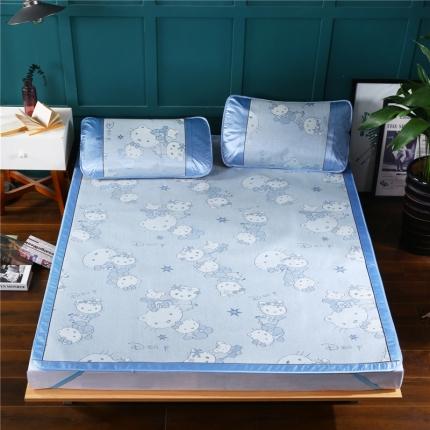 能好家纺 2021新款提花冰丝席 KT蓝