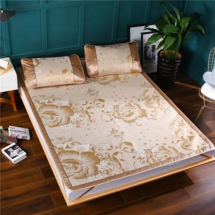 能好家纺 2021新款提花冰丝席 富贵花开金