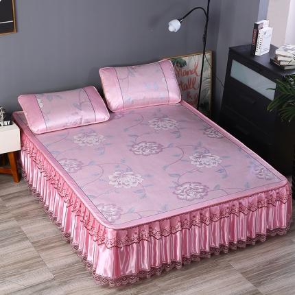 91家纺网 家纺一手货源 找家纺 （总）能好家纺 2023新款提花床裙冰丝席 床裙带拉链可拆卸