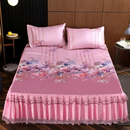 （总）能好家纺 2020新款印花水洗冰丝席床裙款