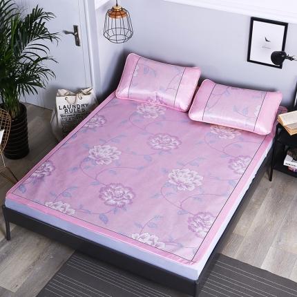 能好家纺 2021新款提花冰丝席 佳期如梦粉