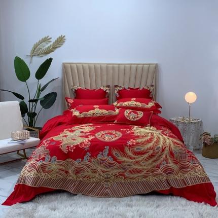 91家纺网 家纺一手货源 找家纺 馨蕊家居 2021新款100支高端婚庆四件套 只为遇见你