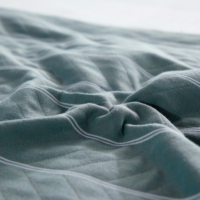 91家纺网 家纺一手货源 找家纺 纱布枕套纯棉情侣枕套全棉单人学生宿舍简约枕套一只好睡横条纹绿