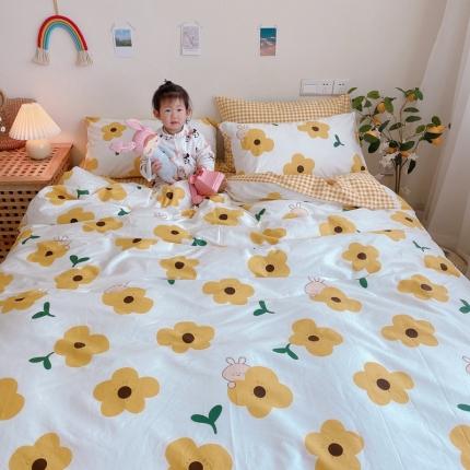 91家纺网 家纺一手货源 找家纺 （总）沐棉 2020新款全棉13370四件套模特图