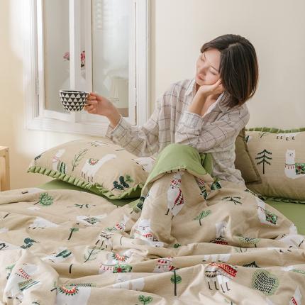 红粉佳人 2021新款韩版洛卡棉水洗棉夏被 小羊驼