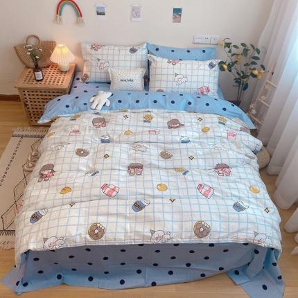 91家纺网 家纺一手货源 找家纺 沐棉 2020新款全棉13370四件套实拍图 快乐女孩