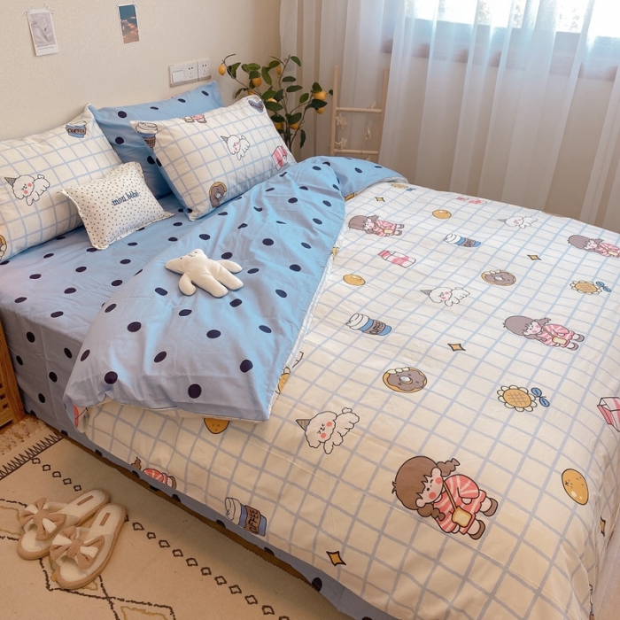 91家纺网 家纺一手货源 找家纺 沐棉 2020新款全棉13370四件套实拍图 快乐女孩