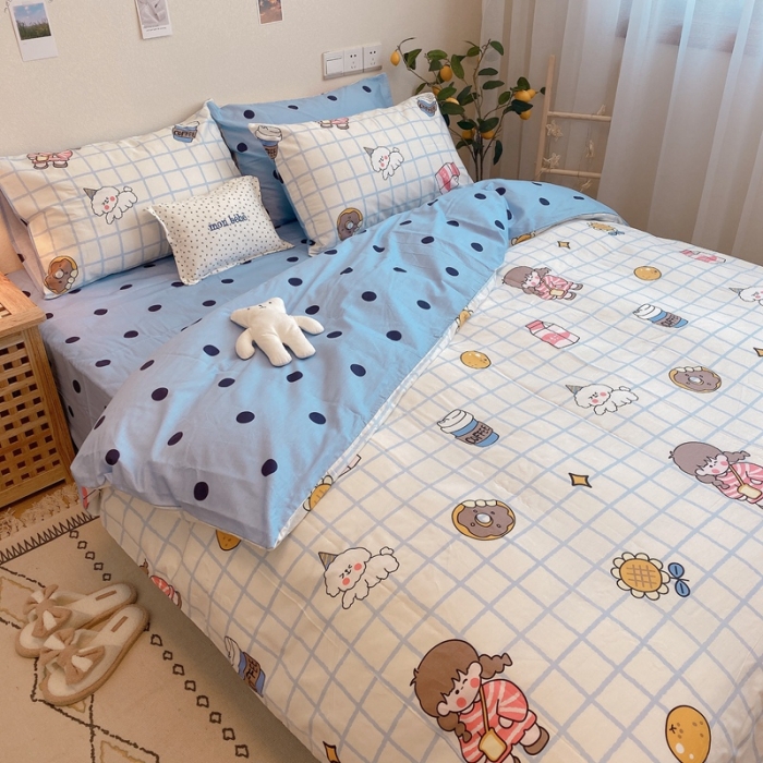 91家纺网 家纺一手货源 找家纺 沐棉 2020新款全棉13370四件套实拍图 快乐女孩