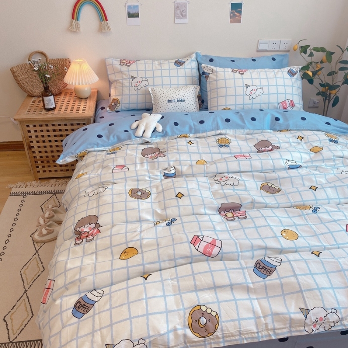 91家纺网 家纺一手货源 找家纺 沐棉 2020新款全棉13370四件套实拍图 快乐女孩