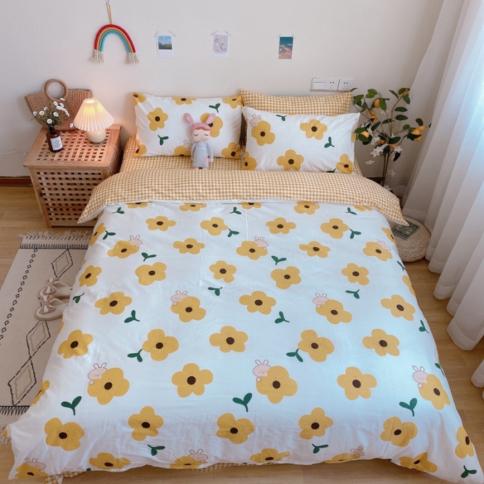 91家纺网 家纺一手货源 找家纺 沐棉 2020新款全棉13370四件套实拍图 萌萌哒